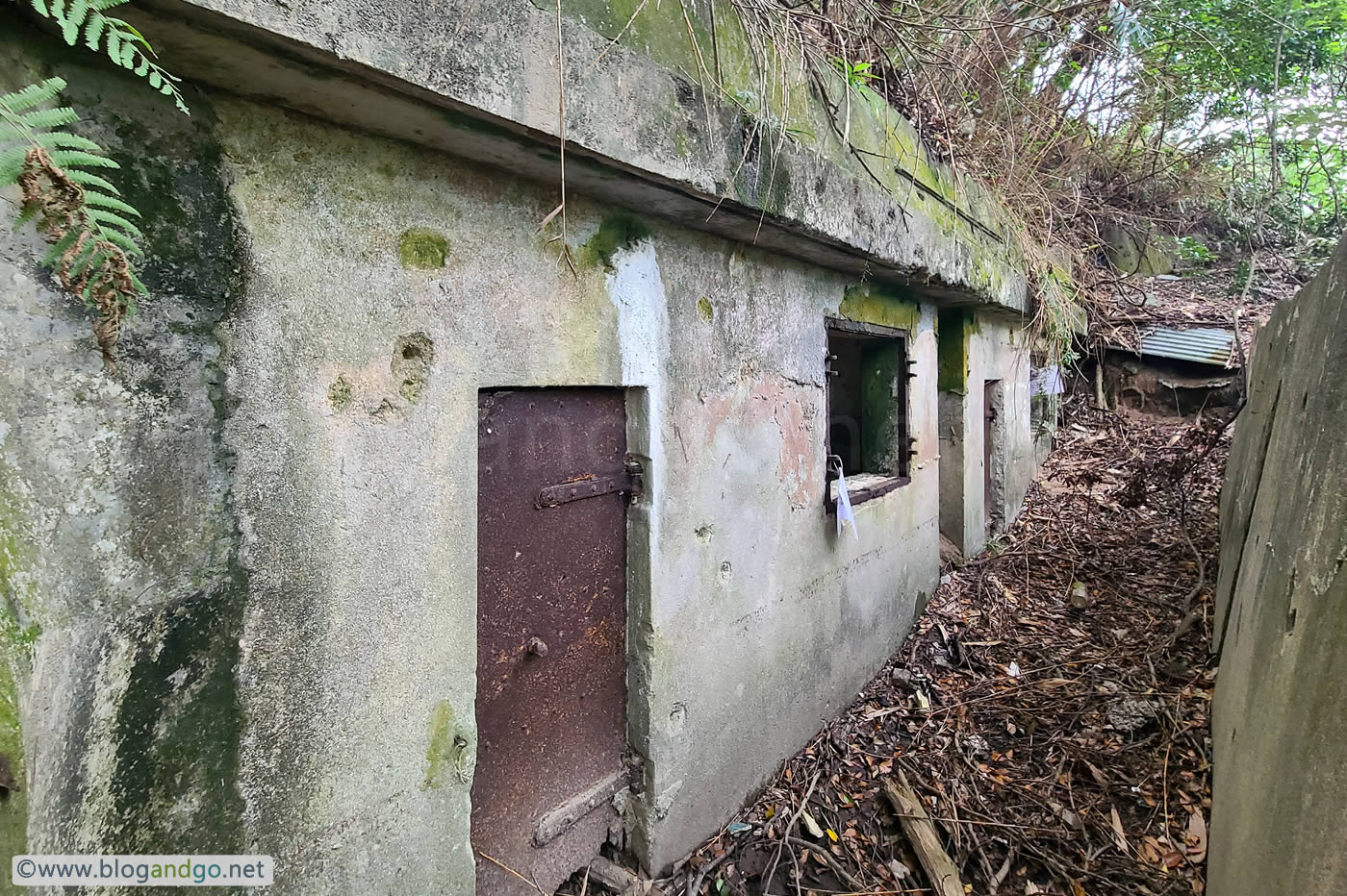 War Time Trail - WNC Gap Station 9 - West Brigade HQ Battle Scarred Bunkers Close Up